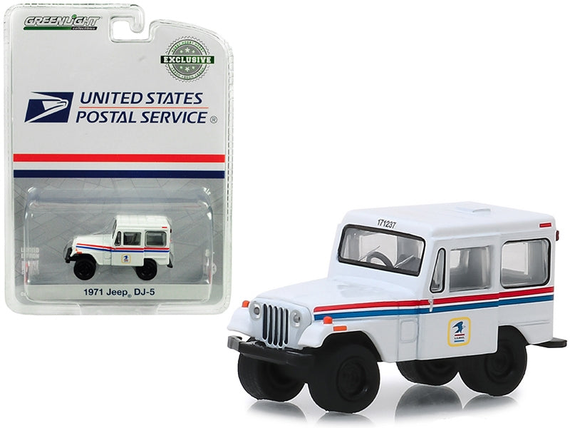 1971 Jeep DJ-5 White "United States Postal Service" (USPS) "Hobby Exclusive" 1/64 Diecast Model Car by Greenlight Greenlight