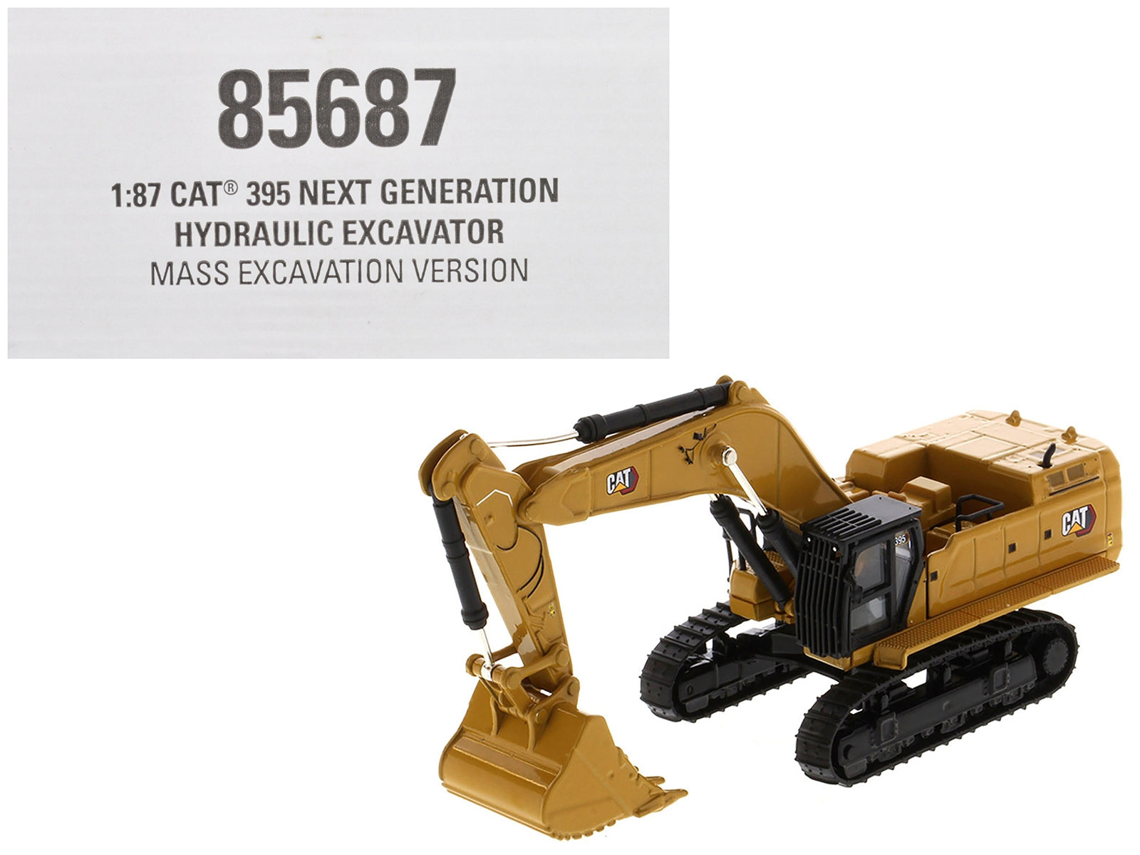 CAT Caterpillar 395 Next-Generation Hydraulic Excavator (Mass Excavation Version) Yellow "High Line Series" 1/87 (HO) Scale Diecast Model by Diecast Masters Diecast Masters