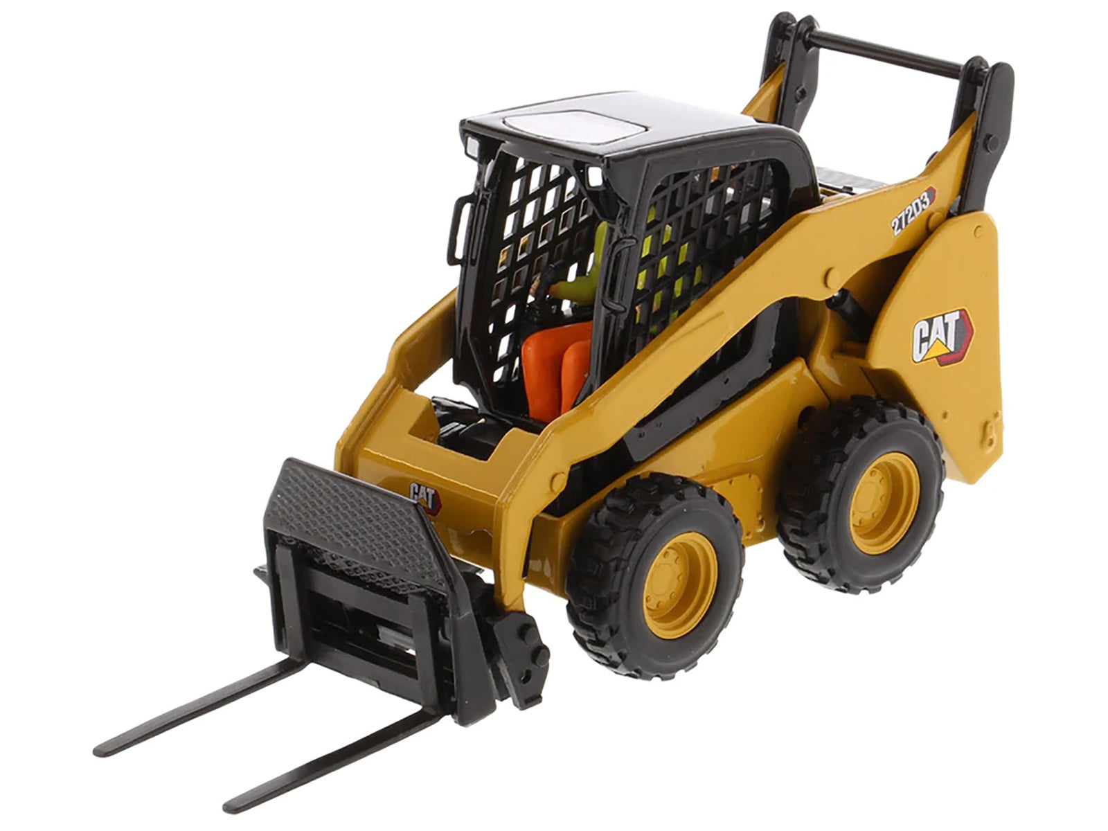 CAT Caterpillar 272D3 Skid Steer Loader with Operator Yellow "High Line" Series 1/32 Diecast Model by Diecast Masters Diecast Masters