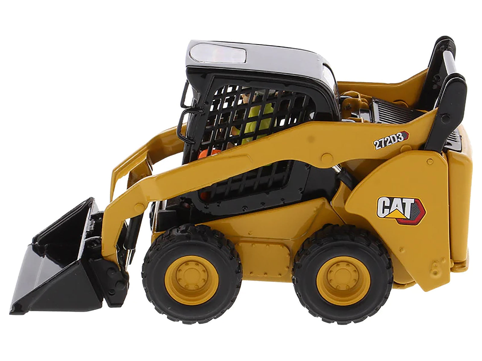 CAT Caterpillar 272D3 Skid Steer Loader with Operator Yellow "High Line" Series 1/32 Diecast Model by Diecast Masters Diecast Masters