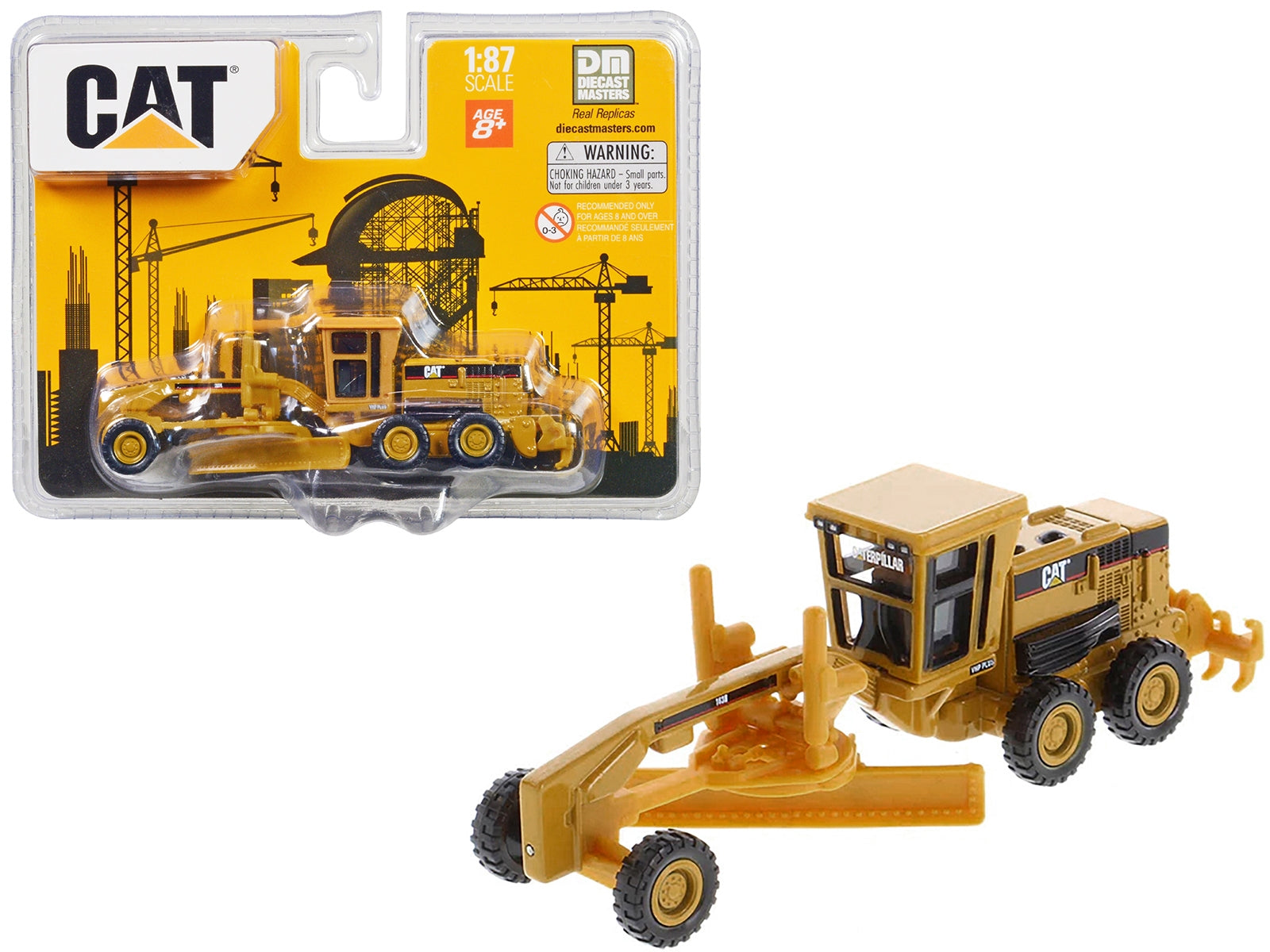 CAT Caterpillar 163H Motor Grader Yellow 1/87 (HO) Diecast Model by Diecast Masters Diecast Masters