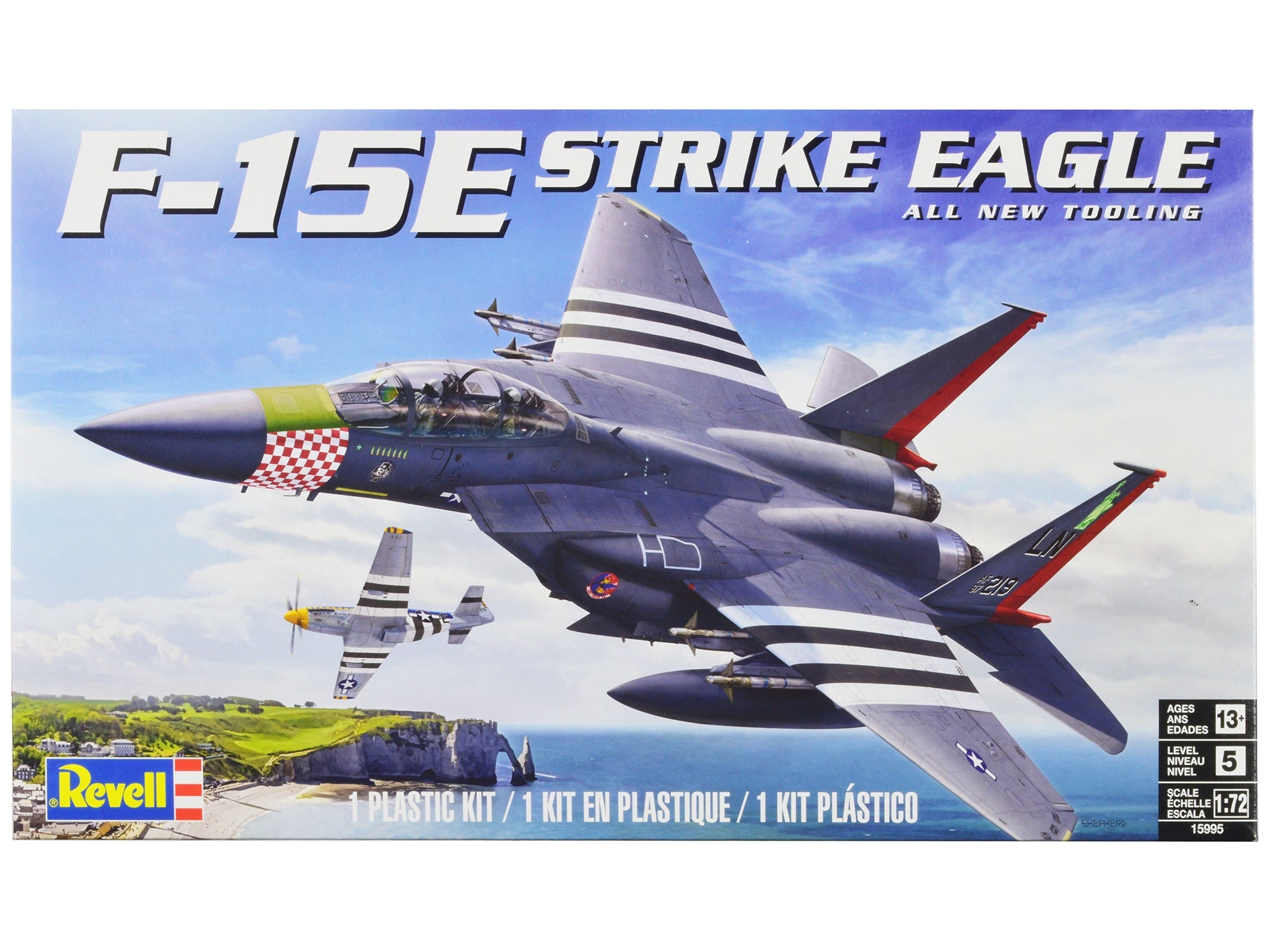 Level 5 Model Kit McDonnell Douglas F-15E Strike Eagle Aircraft 1/72 Scale Model by Revell Revell