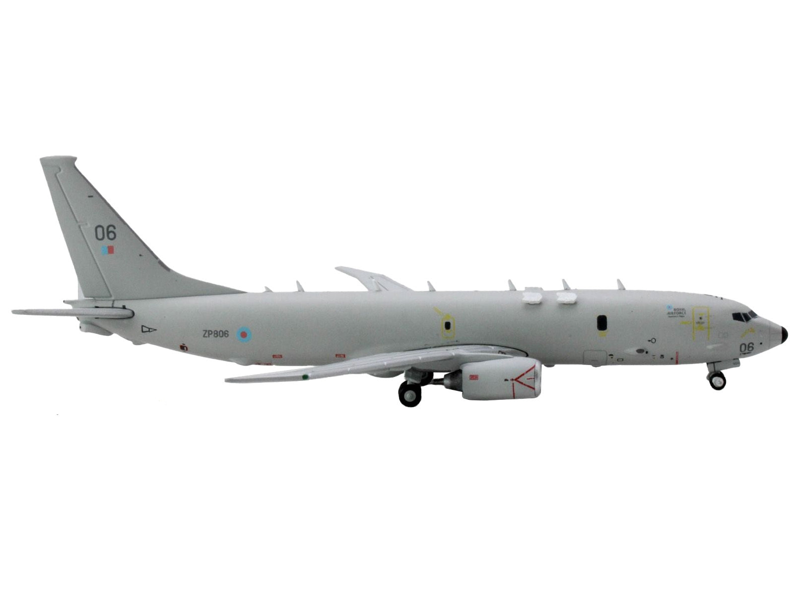 Boeing P-8 Poseidon Patrol Aircraft "British Royal Air Force" (ZP806) Gray "Gemini Macs" Series 1/400 Diecast Model Airplane by GeminiJets GeminiJets