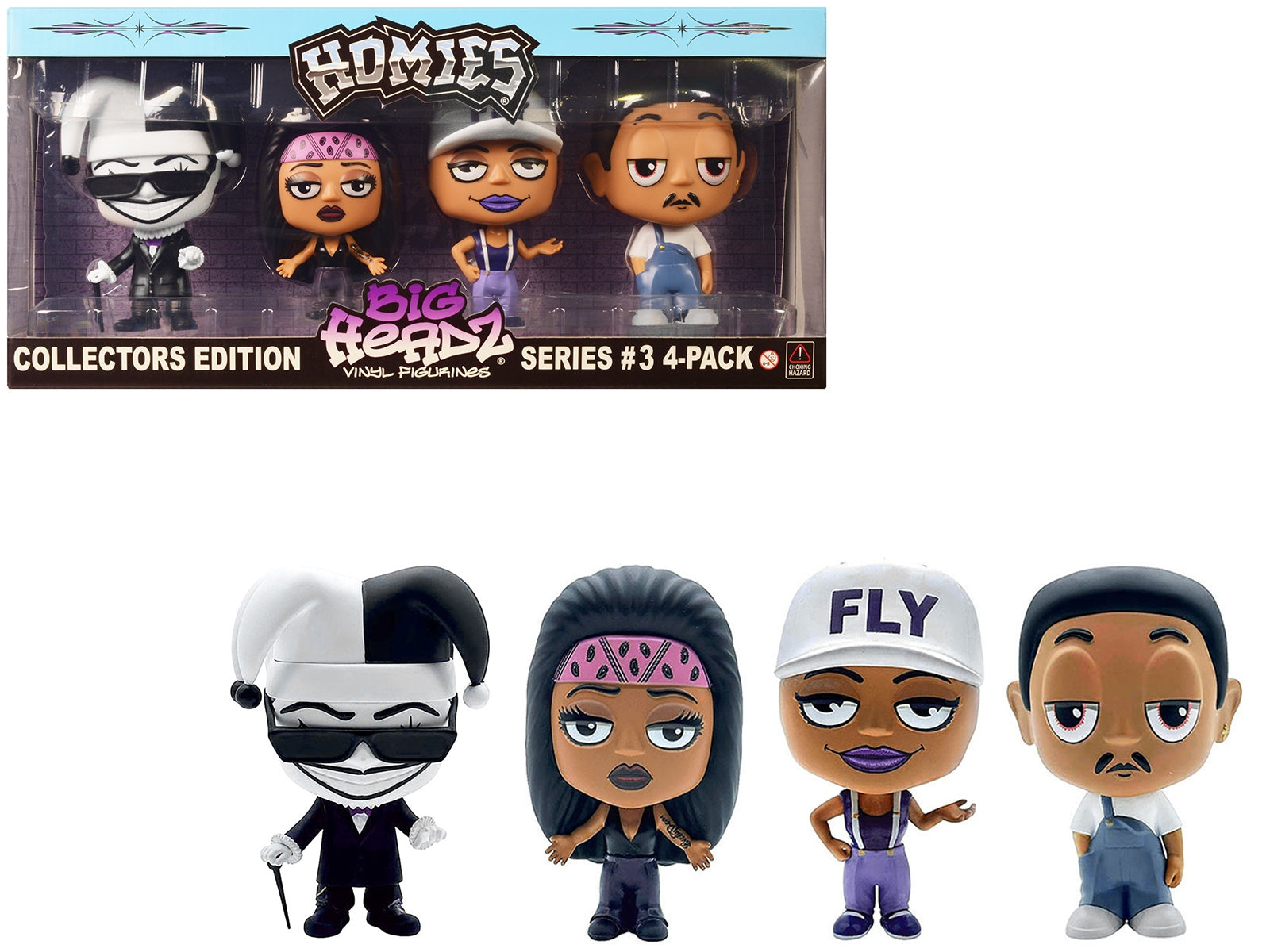 "Homies Big Headz" Series 3 Collector's Edition 4-Pack of Figures by Homies Homies