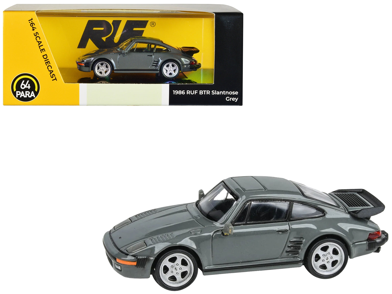 1986 RUF BTR Slantnose Gray 1/64 Diecast Model Car by Paragon Models Paragon