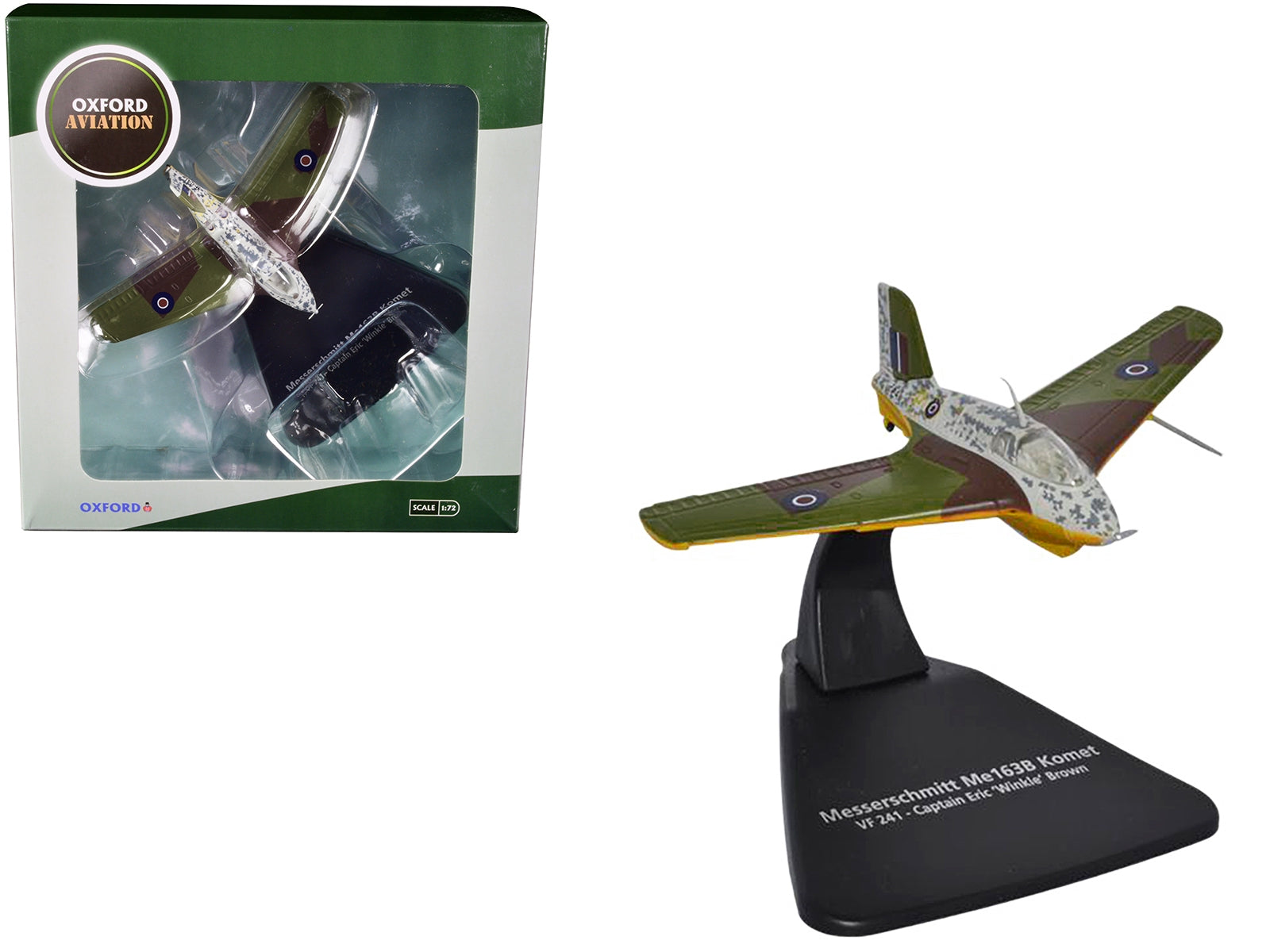 Messerschmitt Me 163B Komet Rocket Plane VF 241 Captain Eric 'Winkle' Brown "Oxford Aviation" Series 1/72 Diecast Model Airplane by Oxford Diecast Oxford Diecast