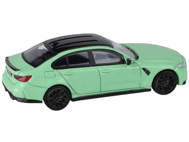 BMW M3 (G80) Mint Green with Black Top 1/64 Diecast Model Car by Paragon Models Paragon