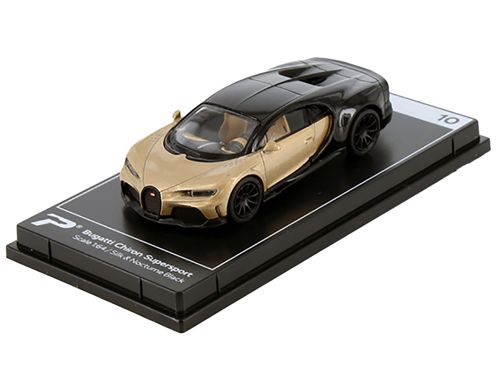 Bugatti Chiron Supersport Silk Gold Metallic and Nocturne Black "Hypercar League Collection" 1/64 Diecast Model Car by PosterCars PosterCars