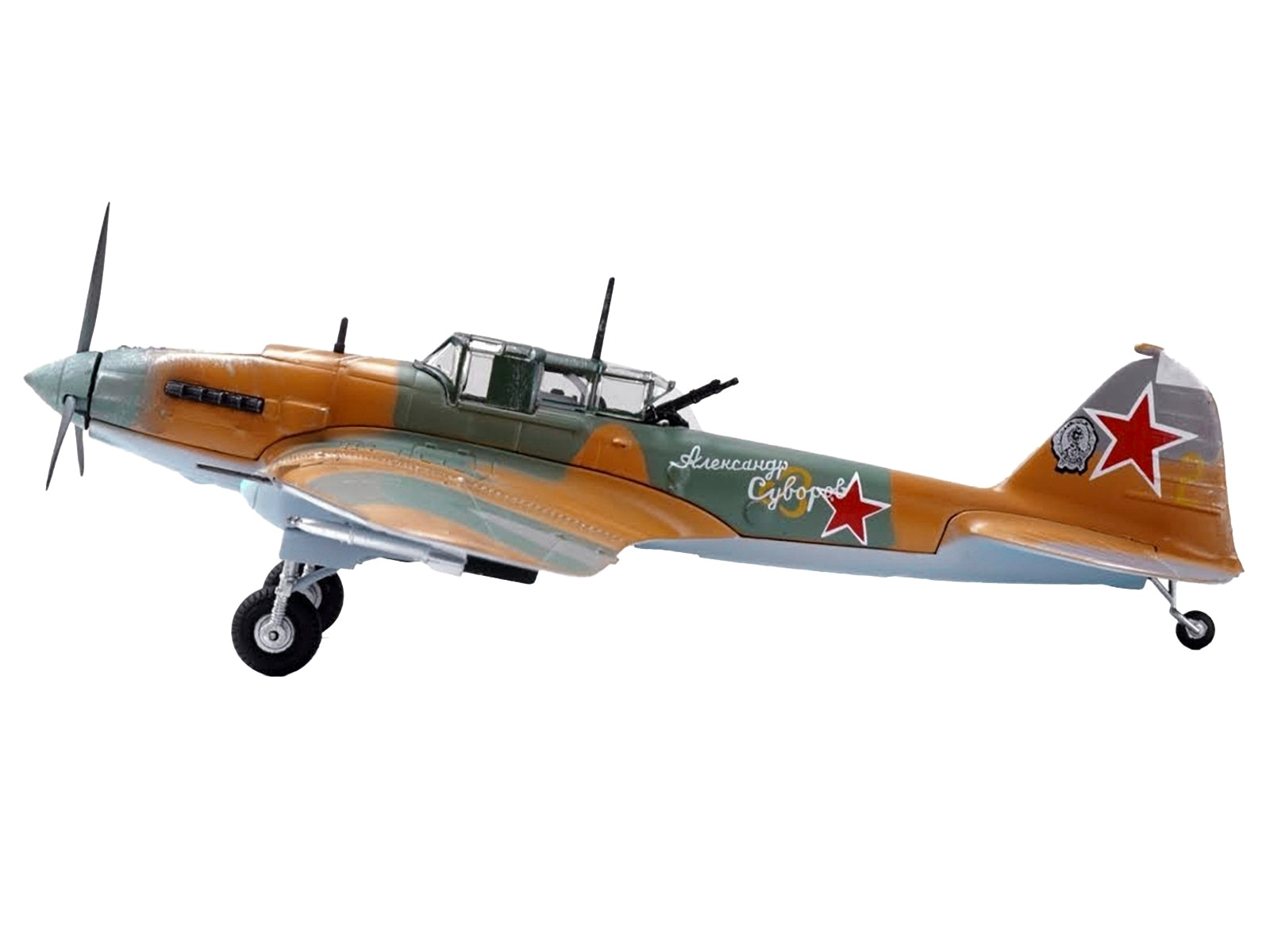 Ilyushin IL-2 Shturmovik Aircraft Camouflage "Alexander Suvorov Hero of the Soviet Union Lieutenant V.T. Aleksuhin 167th Guards Air Regiment 617 ShAP" (1943) Soviet Air Force 1/72 Diecast Model Airplane by Legion Legion