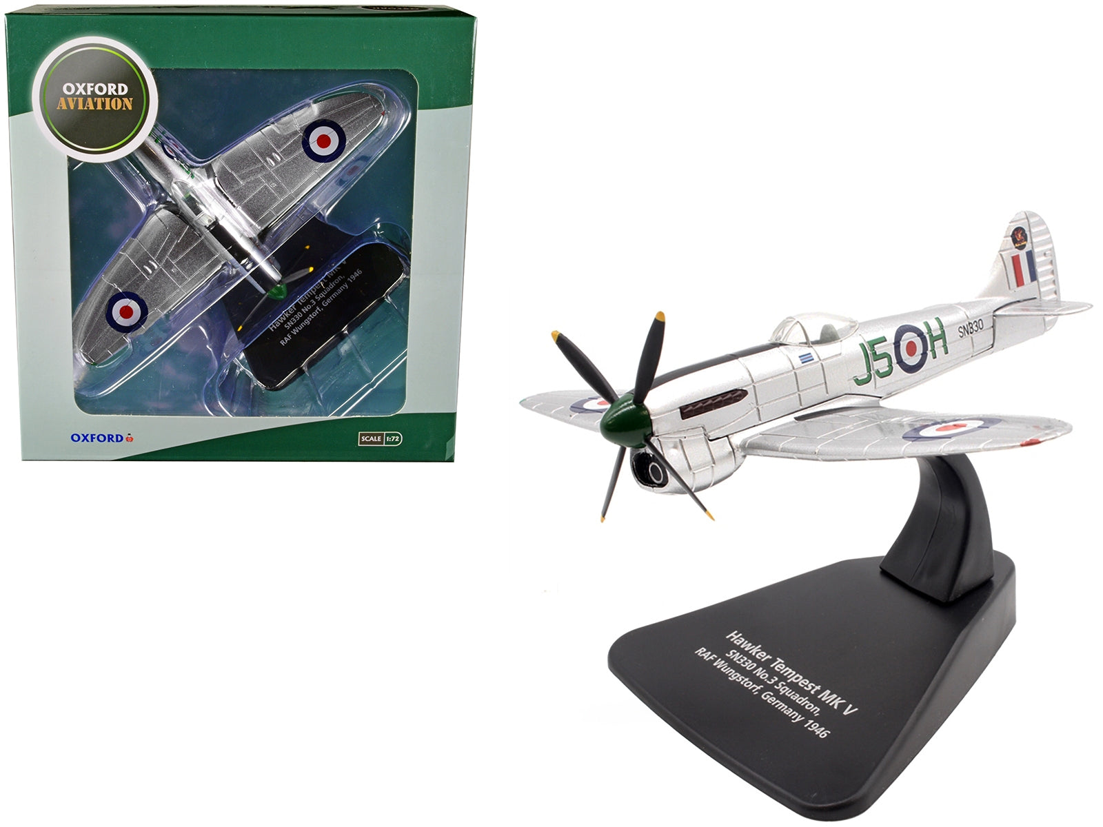 Hawker Tempest MK V Fighter Plane SN330 No.3 Squadron RAF Wunstorf Germany (1946) "Oxford Aviation" Series 1/72 Diecast Model Airplane by Oxford Diecast Oxford Diecast