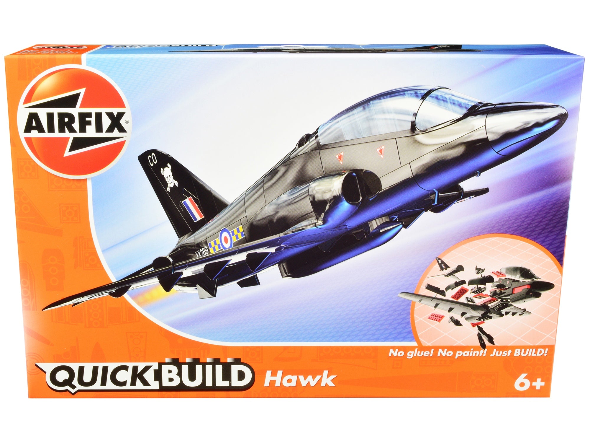 Skill 1 Model Kit BAE Hawk Painted Plastic Model Airplane Kit by Airfix Quickbuild Airfix Quickbuild