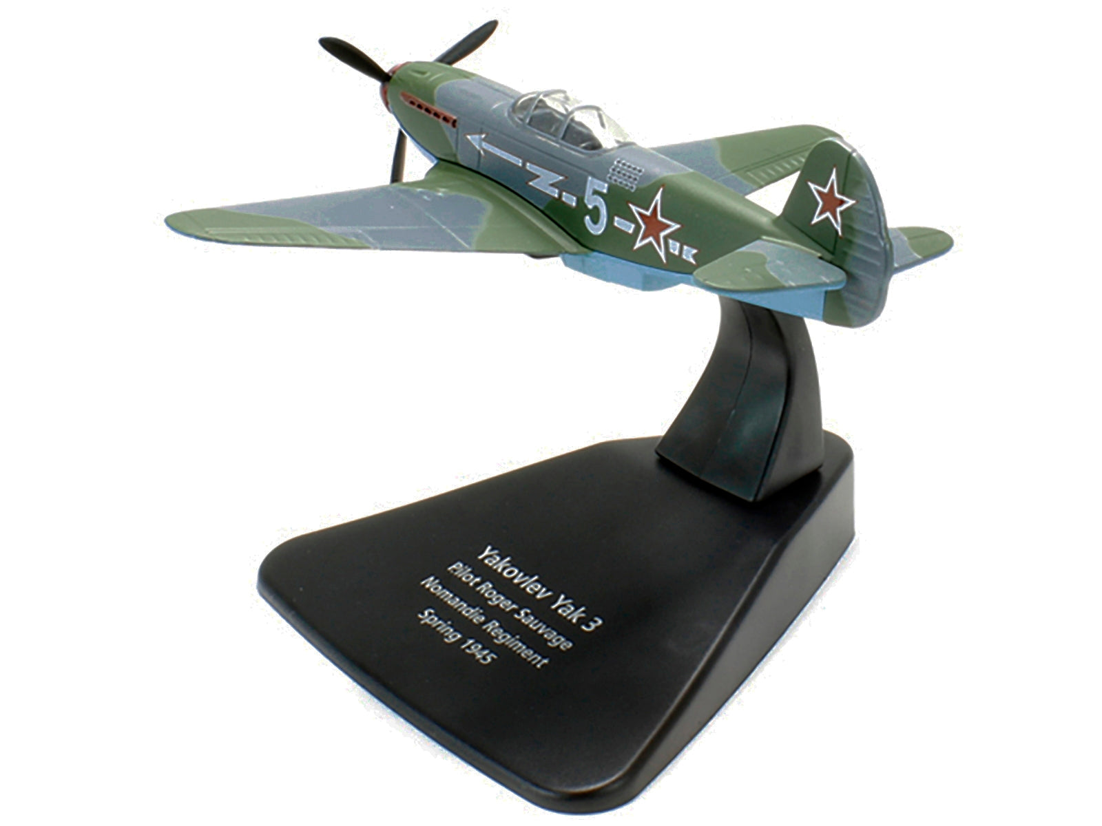 Yakovlev Yak-3 Fighter Plane Pilot Roger Sauvage Nomandie Regiment (Spring 1945) "Oxford Aviation" Series 1/72 Diecast Model Airplane by Oxford Diecast Oxford Diecast