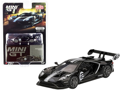 Ford GT Mk II #2 Shadow Black with Silver Stripes Limited Edition to 3360 pieces Worldwide 1/64 Diecast Model Car by True Scale Miniatures True Scale Miniatures