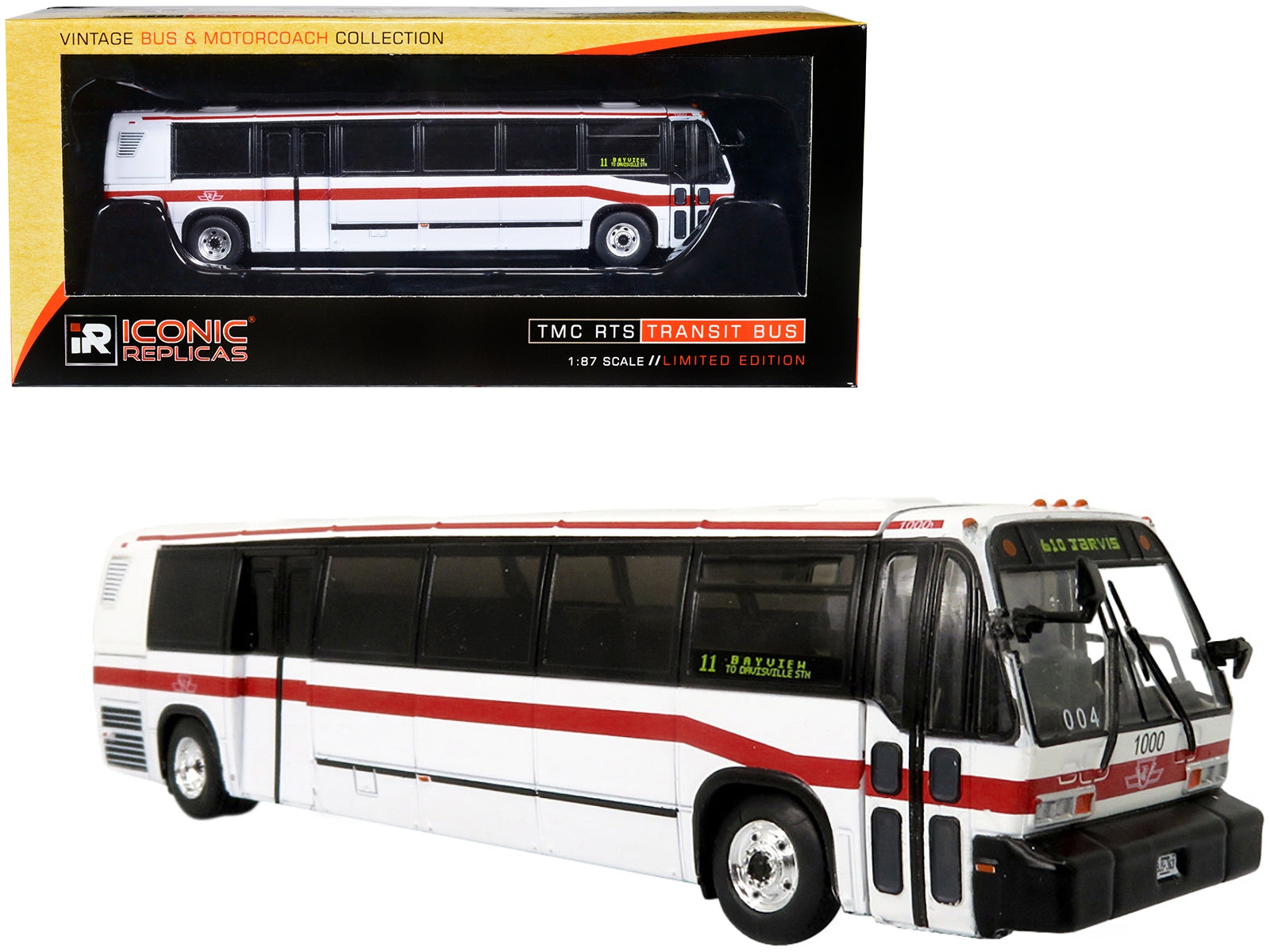 TMC RTS Transit Bus TTC Toronto "11 Bayview To Davisville STN" "Vintage Bus & Motorcoach Collection" 1/87 Diecast Model by Iconic Replicas Iconic Replicas