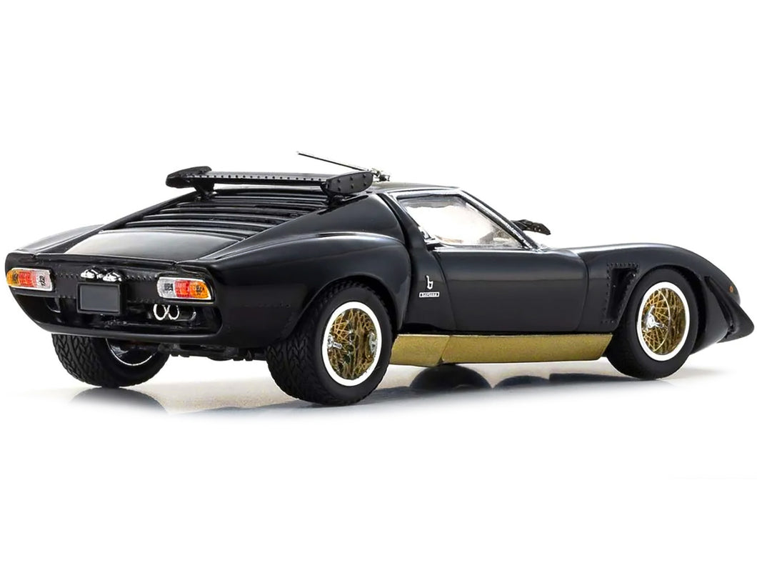 Lamborghini Miura SVR Black with Gold Accents and Wheels 1/43 Diecast Model Car by Kyosho Kyosho