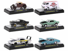 Load image into Gallery viewer, &quot;Auto Meets&quot; Set of 6 Cars IN DISPLAY CASES Release 68 Limited Edition 1/64 Diecast Model Cars by M2 Machines M2
