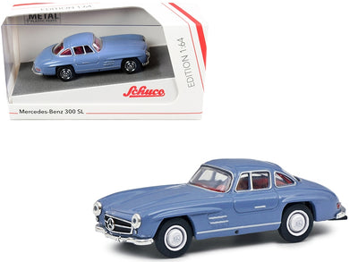 Mercedes Benz 300 SL Blue with Red Interior 1/64 Diecast Model Car by Schuco Schuco