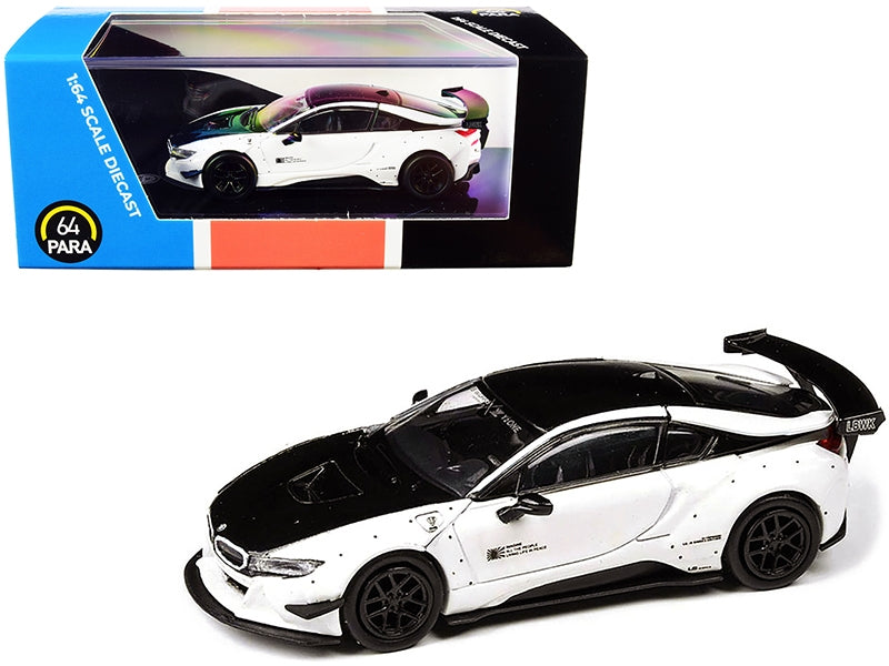 BMW i8 Liberty Walk White and Black 1/64 Diecast Model Car by Paragon Paragon