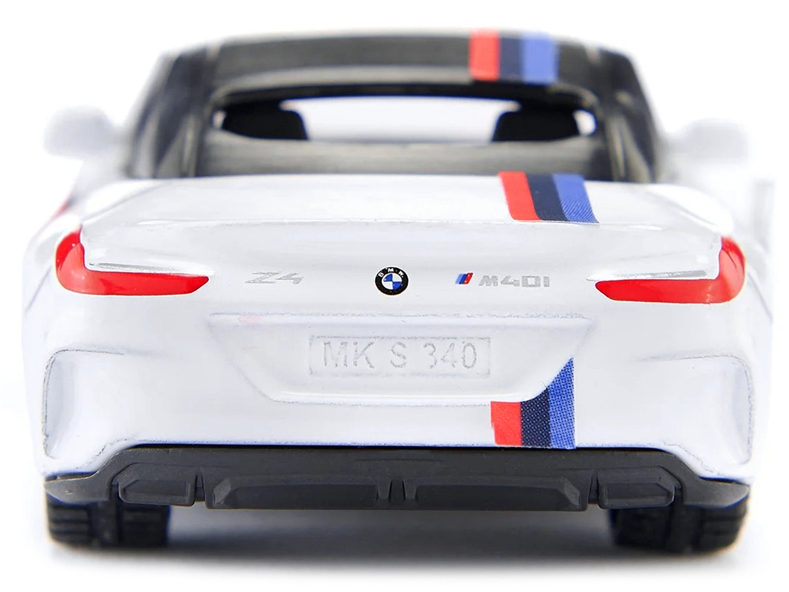 BMW Z4 M40i Cabriolet White with Black Top with Extra Wheels and Decals 1/50 Diecast Model by Siku SIKU