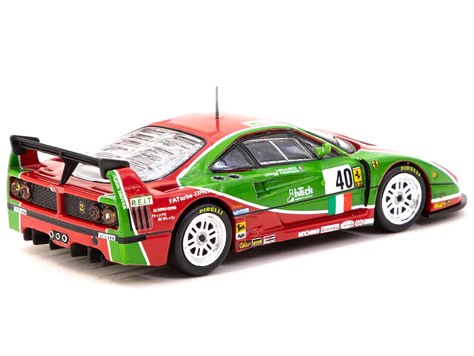 Ferrari F40 #40 Anders Olofsson - Luciano Della Noce - Tetsuya Ota "Ennea SRL" 24 Hours of Le Mans (1995) "Hobby64" Series 1/64 Diecast Model Car by Tarmac Works Tarmac Works