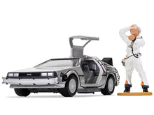 Load image into Gallery viewer, DMC DeLorean Time Machine with Doc Brown Figure &quot;Back to the Future&quot; (1985) Movie Diecast Model Car by Corgi Corgi
