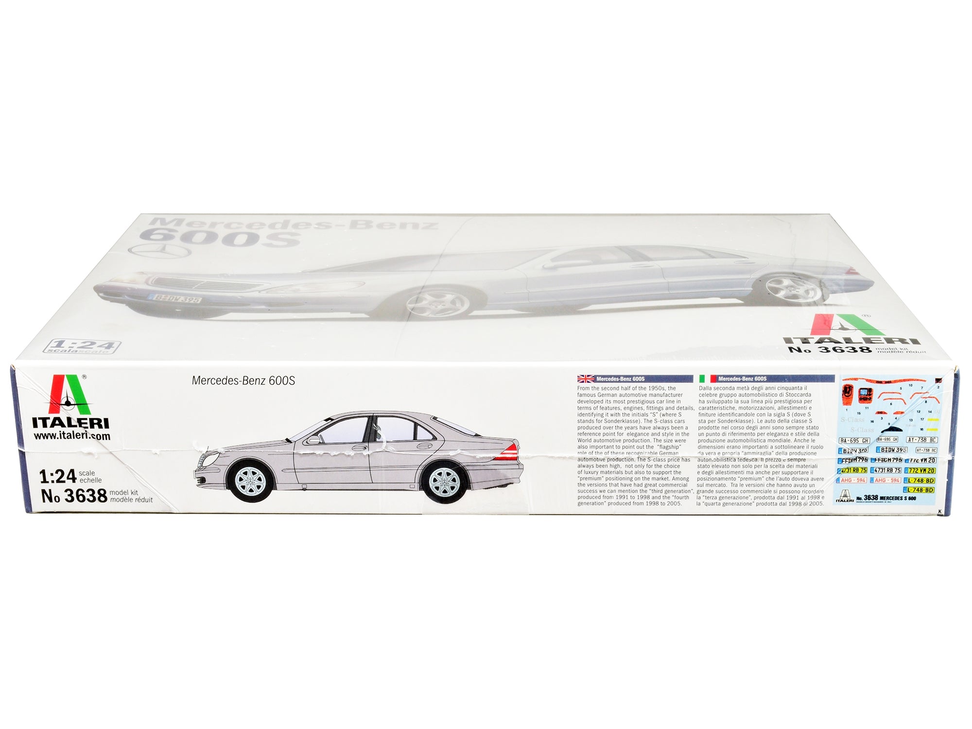 Skill 3 Model Kit Mercedes Benz 600S 1/24 Scale Model by Italeri Italeri