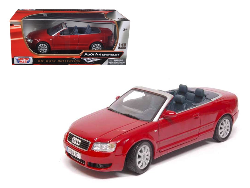 Audi A4 Red Convertible 1/18 Diecast Model Car by Motormax Motormax