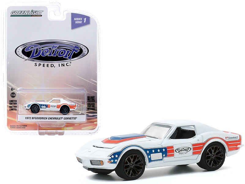 1972 Chevrolet Corvette "BFGoodrich" White with Red and Blue Stripes "Detroit Speed Inc." Series 1 1/64 Diecast Model Car by Greenlight Greenlight