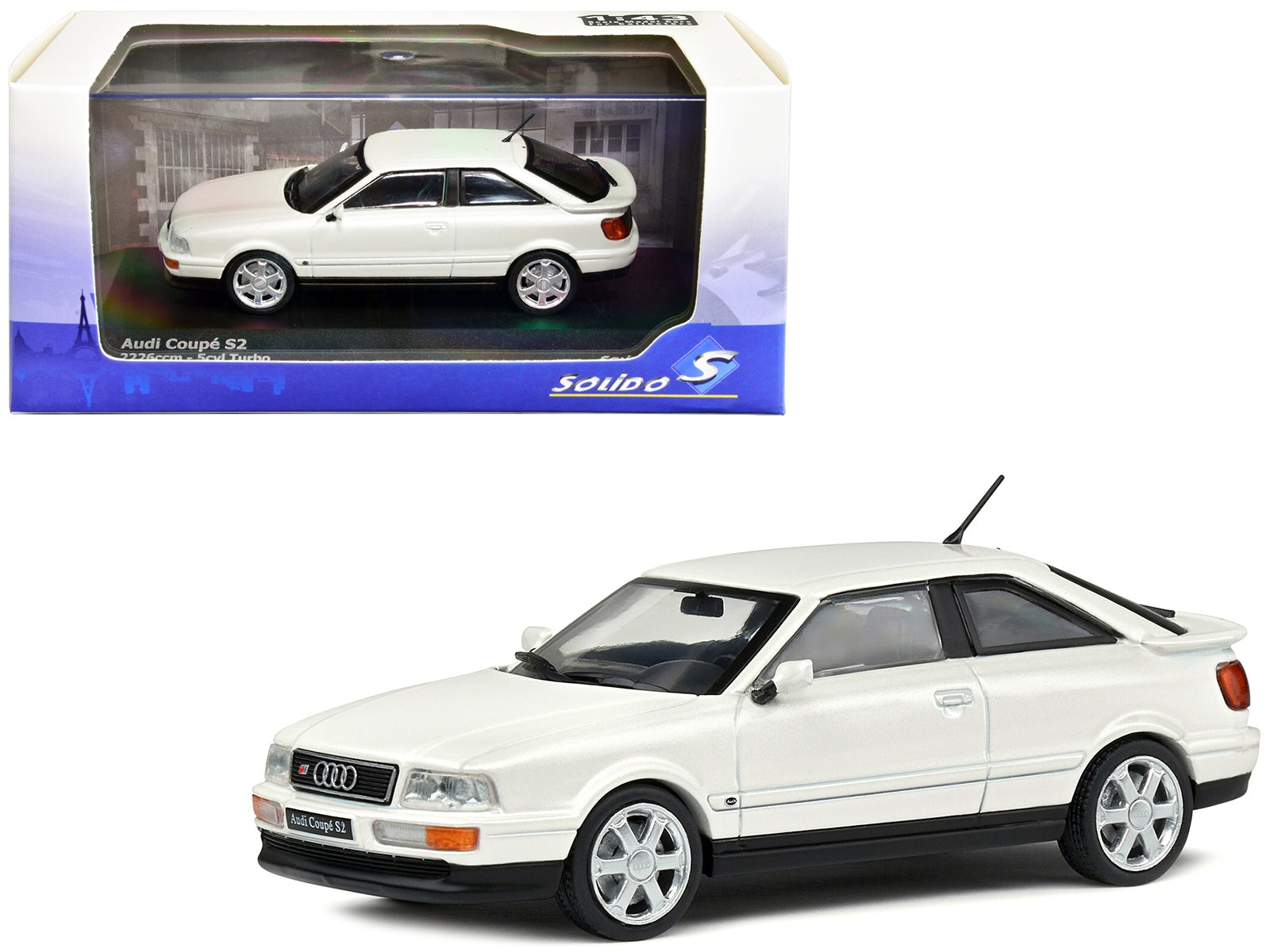 1992 Audi Coupe S2 Pearl White Metallic 1/43 Diecast Model Car by Solido Solido