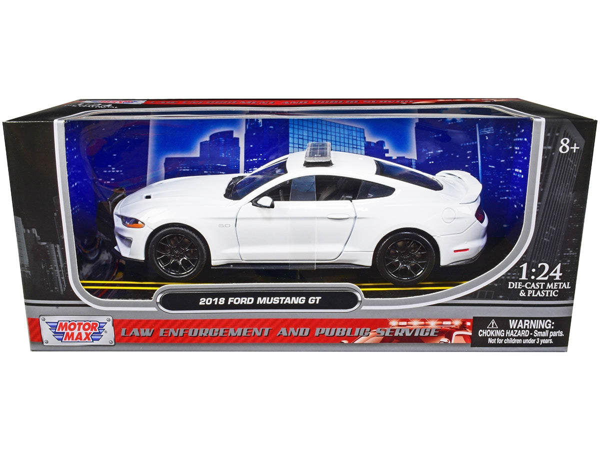 2018 Ford Mustang GT Police Car Unmarked Plain White "Law Enforcement and Public Service" Series 1/24 Diecast Model Car by Motormax Motormax