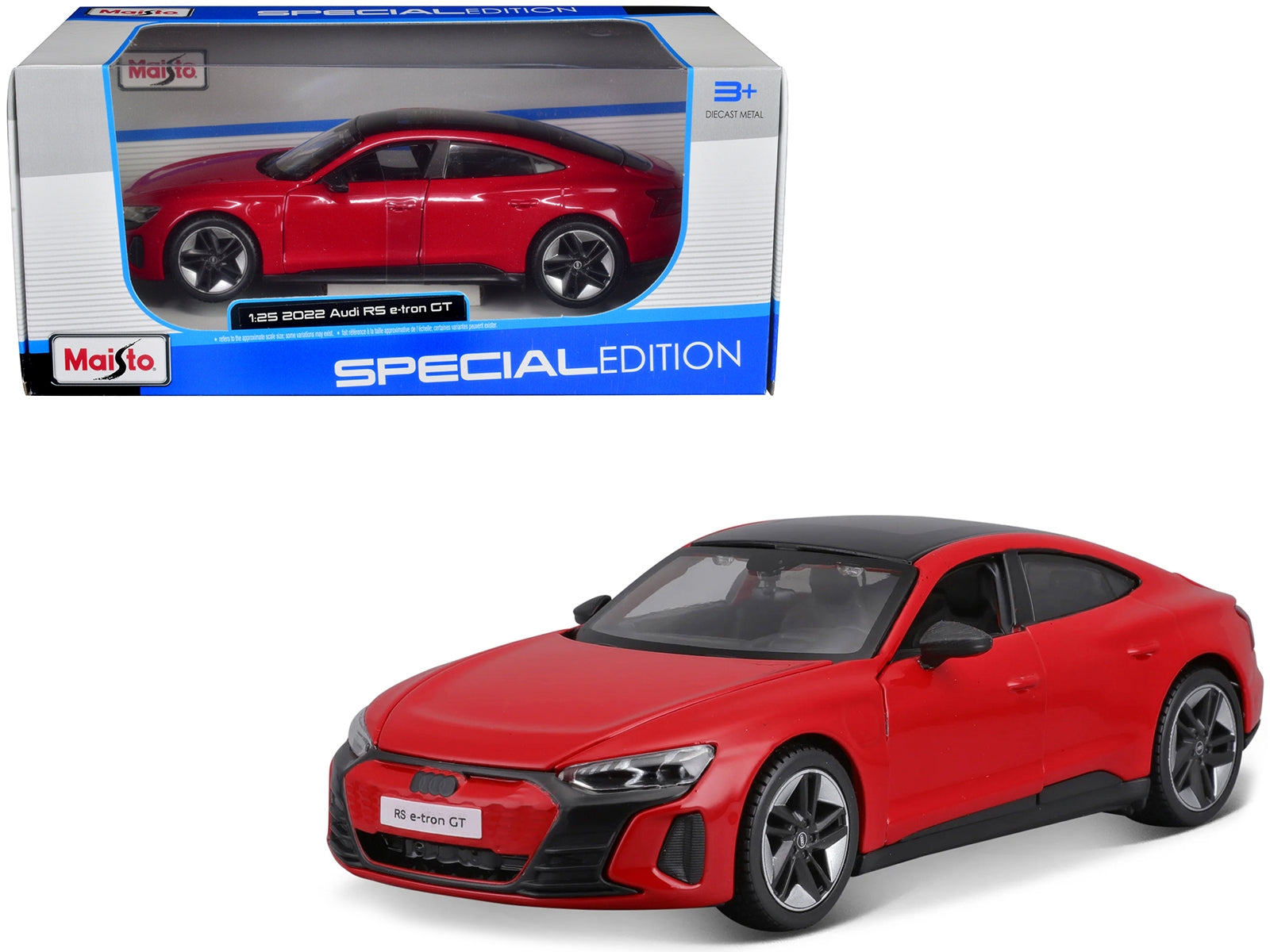 2022 Audi RS e-Tron GT Red with Black Top and Sunroof "Special Edition" Series 1/25 Diecast Model Car by Maisto Maisto