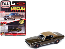 Load image into Gallery viewer, 1971 Dodge Challenger R/T Dark Gold Metallic with Gold Vinyl Roof &quot;Mecum Auctions&quot; Limited Edition to 2496 pieces Worldwide &quot;Premium&quot; Series 1/64 Diecast Model Car by Auto World Autoworld
