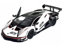 Load image into Gallery viewer, Lamborghini Essenza SCV12 #63 White and Black &quot;Squadra Corse&quot; &quot;Race&quot; Series 1/24 Diecast Model Car by Bburago Bburago
