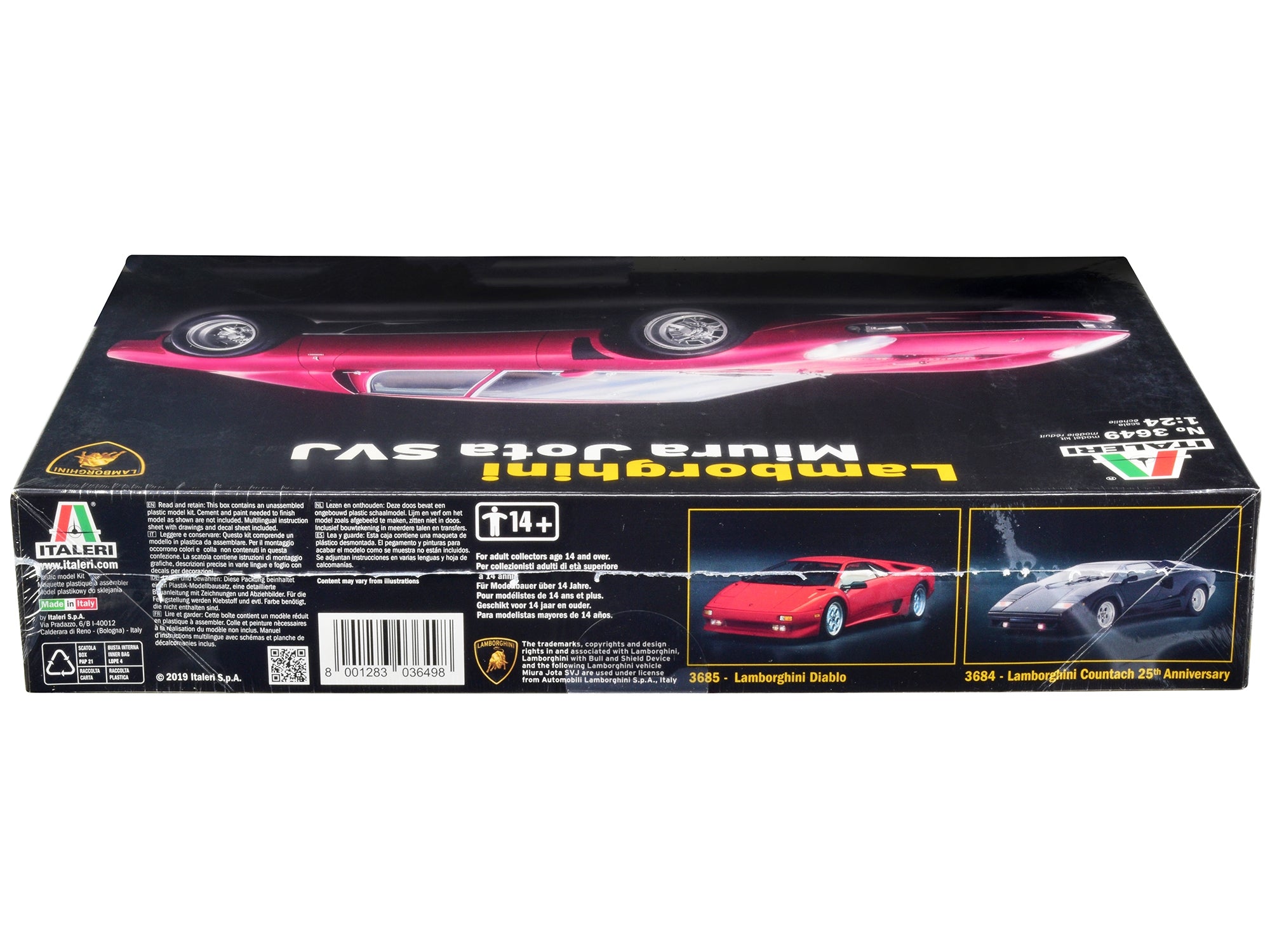 Skill 2 Model Kit Lamborghini Miura Jota SVJ 1/24 Scale Model by Italeri Italeri