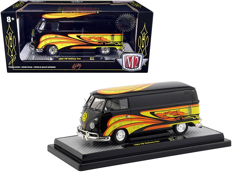 1960 Volkswagen Delivery Van Black Pearl "Kelly Crazy Painter"" Limited Edition to 6880 pieces Worldwide 1/24 Diecast Model by M2 Machines M2