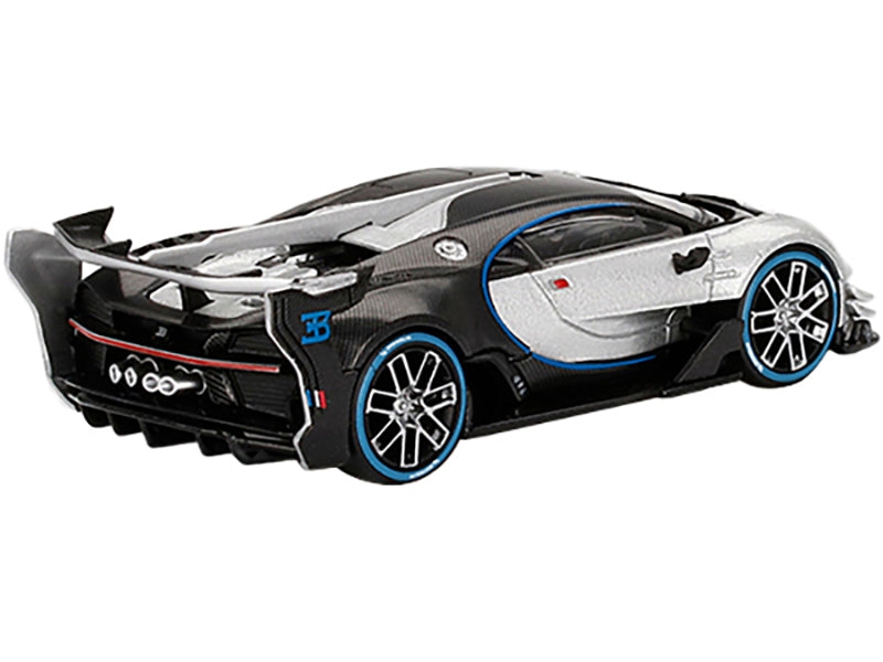 Bugatti Vision Gran Turismo Silver Metallic and Carbon Limited Edition to 9600 pieces Worldwide 1/64 Diecast Model Car by True Scale Miniatures True Scale Miniatures