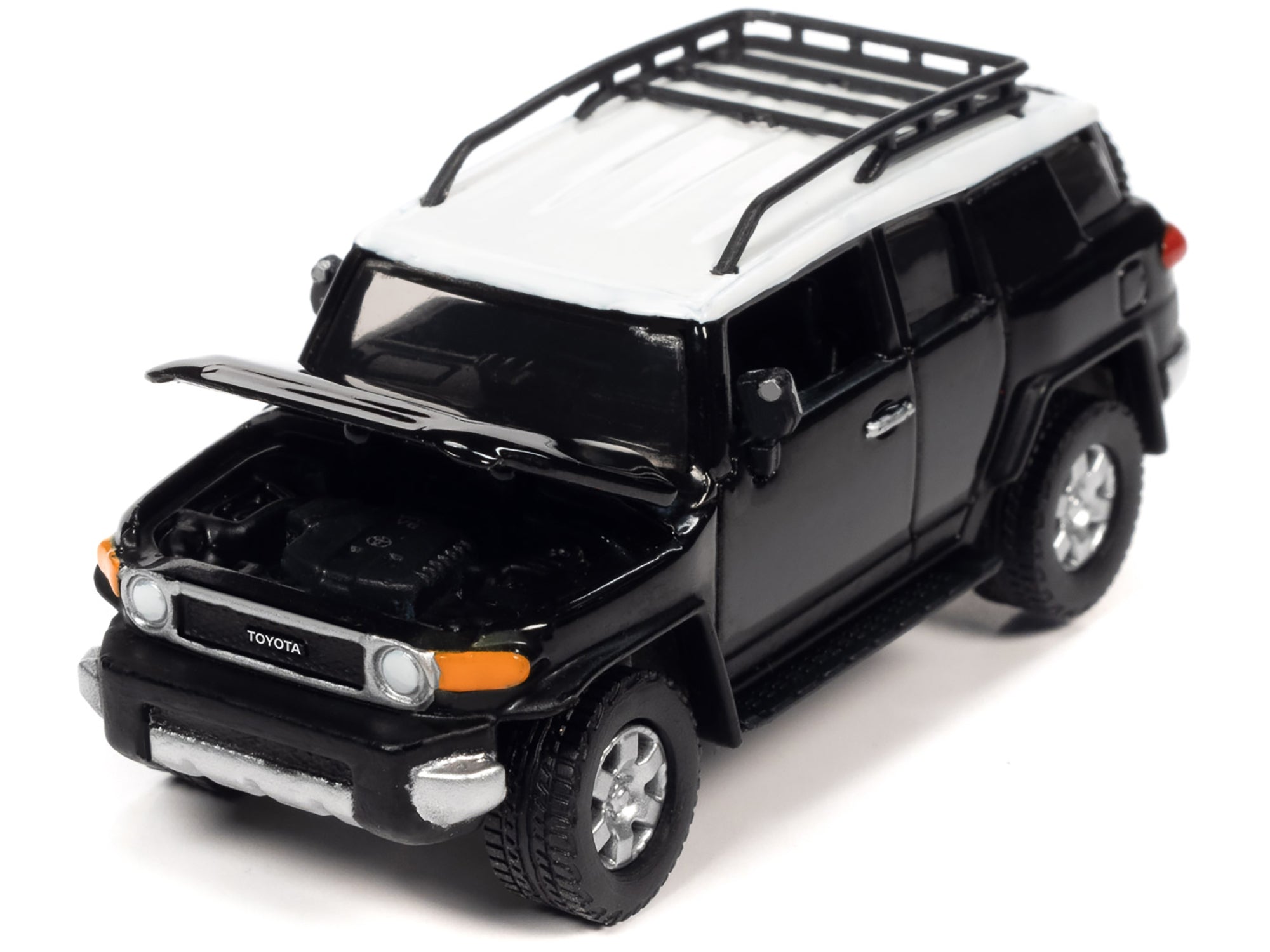 2007 Toyota FJ Cruiser Black Diamond with White Top and Roofrack "Classic Gold Collection" Series Limited Edition 1/64 Diecast Model Car by Johnny Lightning Johnny Lightning