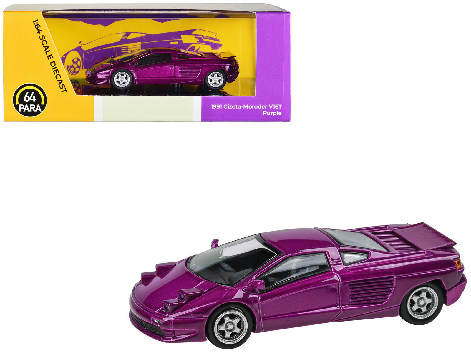 1991 Cizeta V16T Purple Metallic 1/64 Diecast Model Car by Paragon Models Paragon