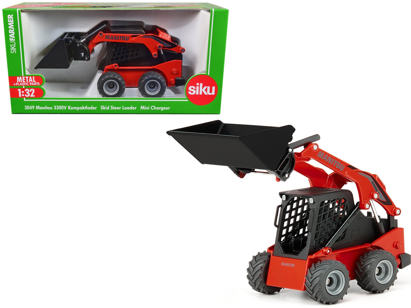 Manitou 3300V Skid Steer Loader Red 1/32 Diecast Model by Siku SIKU