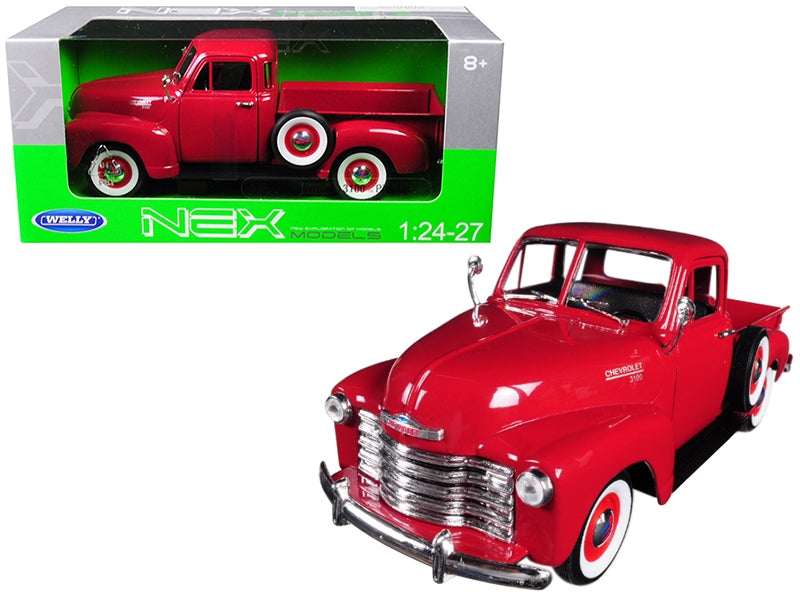 1953 Chevrolet 3100 Pickup Truck Red 1/24-1/27 Diecast Model Car by Welly Welly