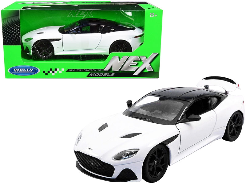 Aston Martin DBS Superleggera White with Black Top "NEX Models" 1/24 Diecast Model Car by Welly Welly