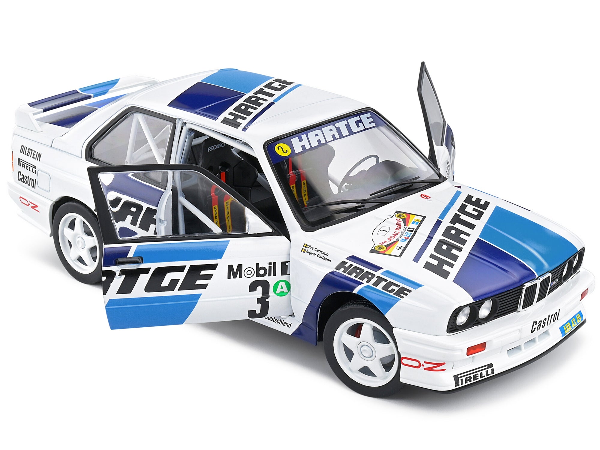 BMW E30 M3 Gr. A #3 Ingvar Carlsson - Per Carlsson "Adac Rallye Deutchland" (1990) "Competition" Series 1/18 Diecast Model Car by Solido Solido