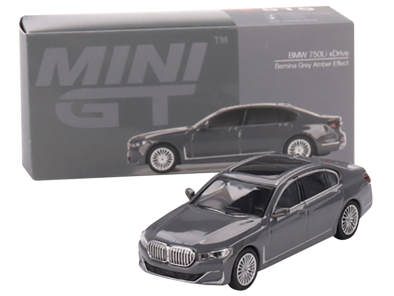 BMW 750Li xDrive Bernina Gray Amber Effect with Sunroof Limited Edition to 2400 pieces Worldwide 1/64 Diecast Model Car by True Scale Miniatures True Scale Miniatures