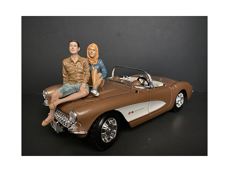 Seated Couple Release III, 2 piece Figurine Set for 1/18 Scale Models by American Diorama American Diorama