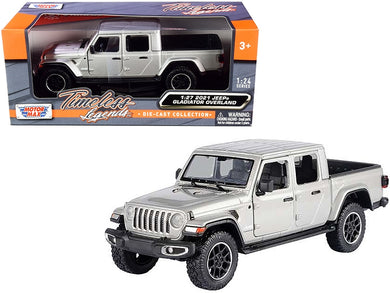 2021 Jeep Gladiator Overland (Closed Top) Pickup Truck Silver Metallic 1/24-1/27 Diecast Model Car by Motormax Motormax