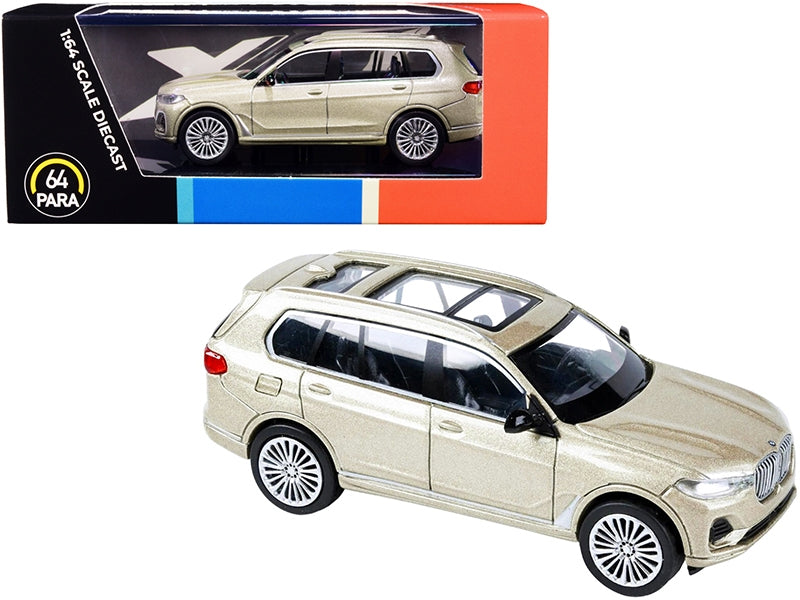 BMW X7 with Sunroof Sunstone Gold Metallic 1/64 Diecast Model Car by Paragon Paragon