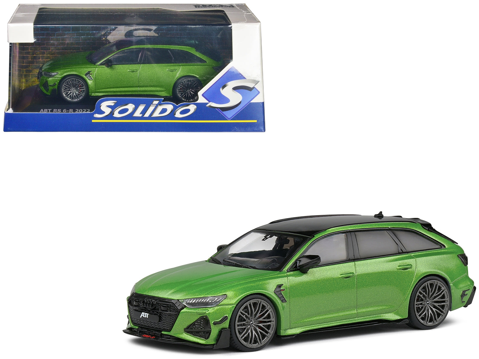 2022 Audi ABT RS 6-R Java Green Metallic with Black Top 1/43 Diecast Model Car by Solido Solido