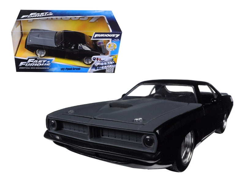 Letty's Plymouth Barracuda Matt Black "Fast & Furious 7" Movie 1/24 Diecast Model Car by Jada Jada