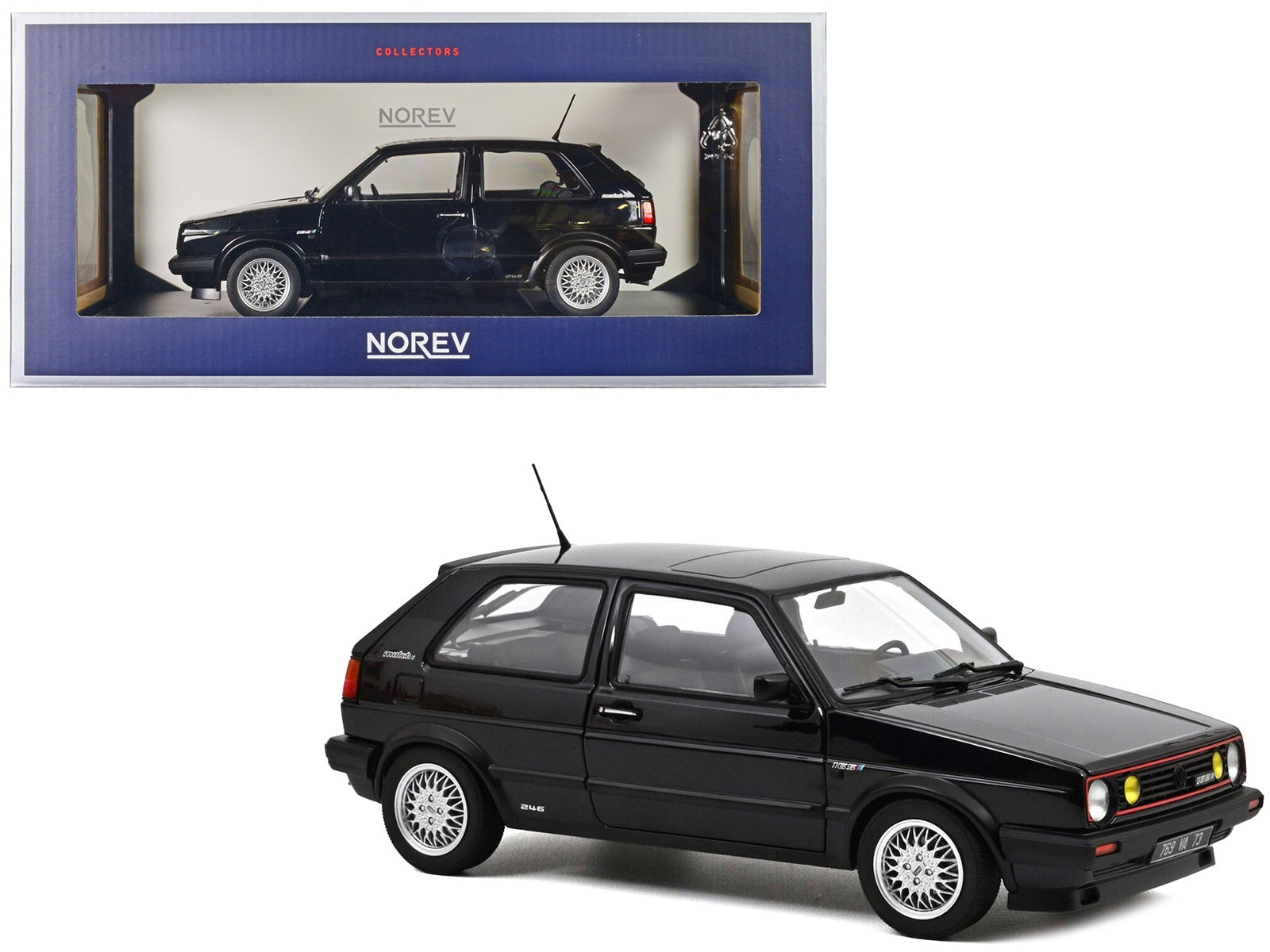 1989 Volkswagen Golf GTI Match Black Metallic 1/18 Diecast Model Car by Norev Norev