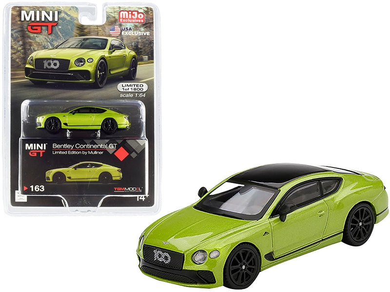 Bentley Continental GT Limited Edition by Mulliner Green Metallic with Black Top Limited Edition to 1800 pieces Worldwide 1/64 Diecast Model Car by True Scale Miniatures True Scale Miniatures